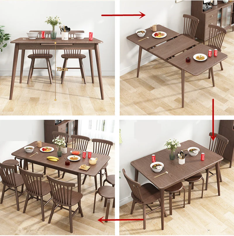 Table de salle à manger extensible minimaliste rectangulaire