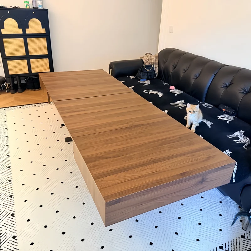 Table de salle à manger et table basse transformables 2 en 1 avec mécanisme haut et bas