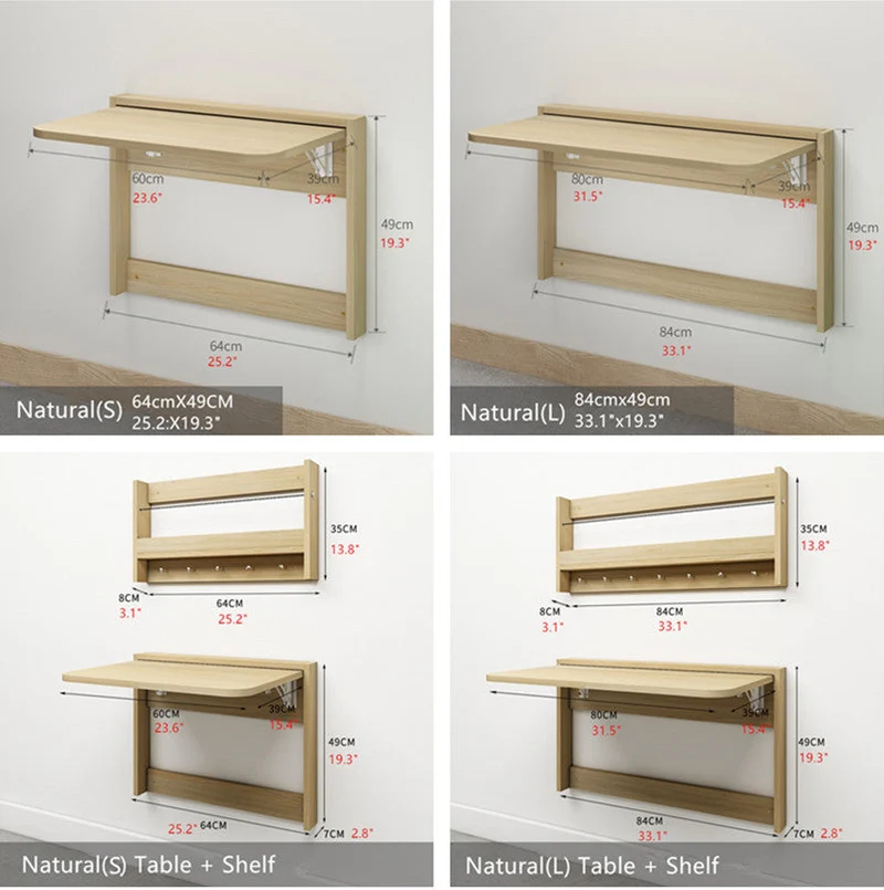 Table pliante murale peu encombrante