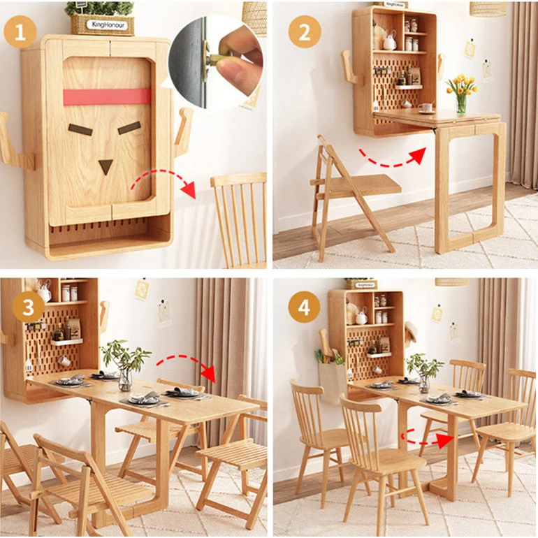 Table convertible murale avec panneau perforé