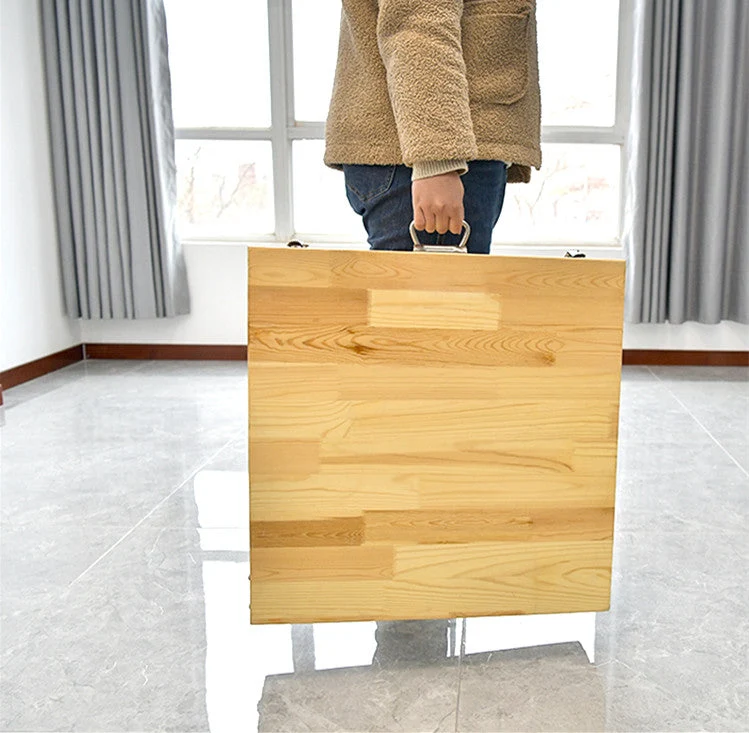 Table pliante en bois massif avec 4 tabourets