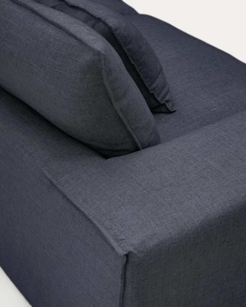 Anarela dark grey linen and viscose 3-seater sofa with removable cover 280 cm FSC Mix Credit