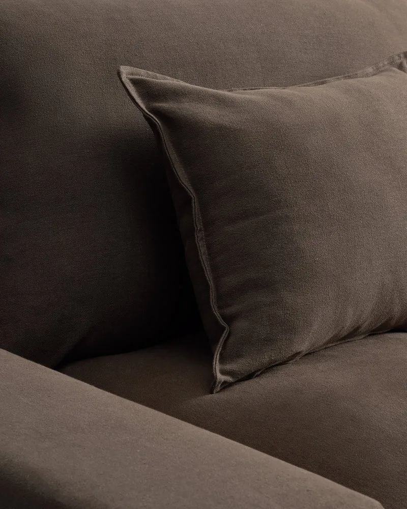 Anarela taupe linen 3-seater sofa with removable cover 280 cm FSC Mix Credit