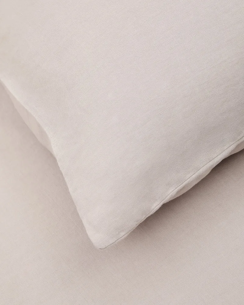 Simmel grey linen blend duvet and pillow cover set for 90 cm bed