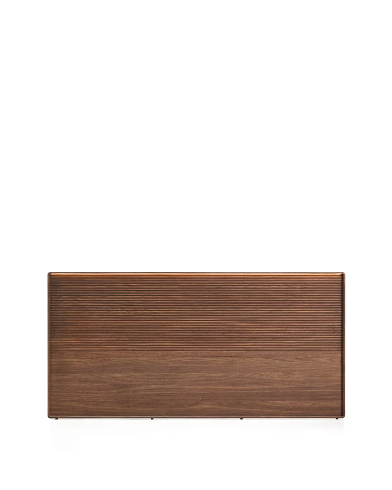 Norlen headboard in walnut veneer with dark finish and LED light for a bed up to 180 cm FSC Mix Credit UK adapter