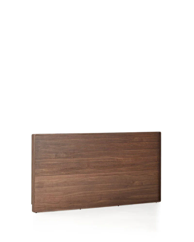 Norlen headboard in walnut veneer with dark finish and LED light for a bed up to 180 cm FSC Mix Credit UK adapter