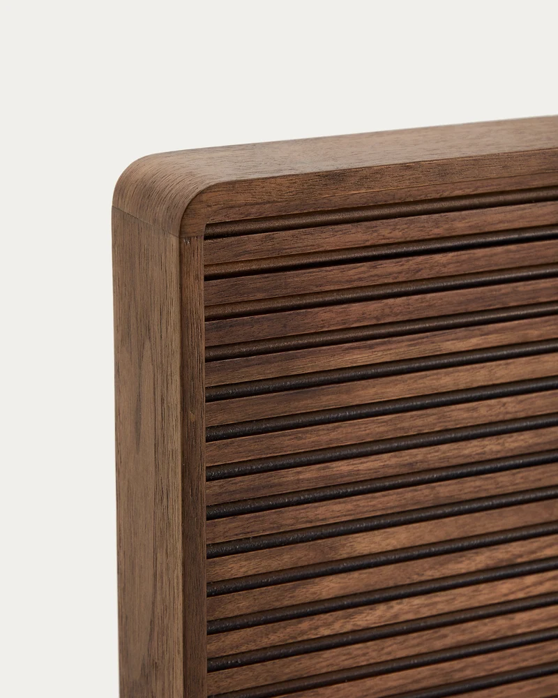 Norlen headboard in walnut veneer with dark finish and LED light for a bed up to 180 cm FSC Mix Credit UK adapter