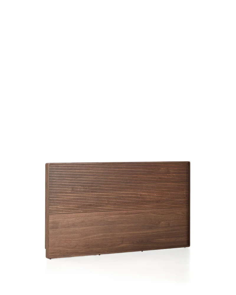 Norlen headboard in walnut veneer with dark finish and LED light for a bed up to 160 cm FSC Mix Credit UK adapter