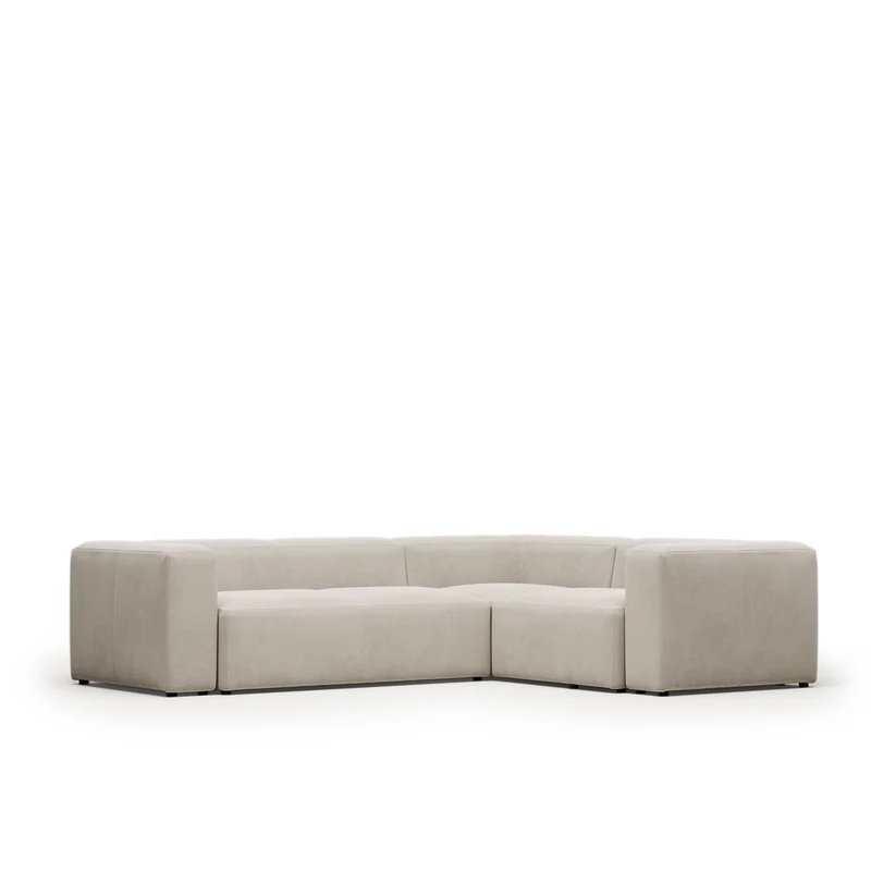 Blok Corner Sofa - Beige Chenille
