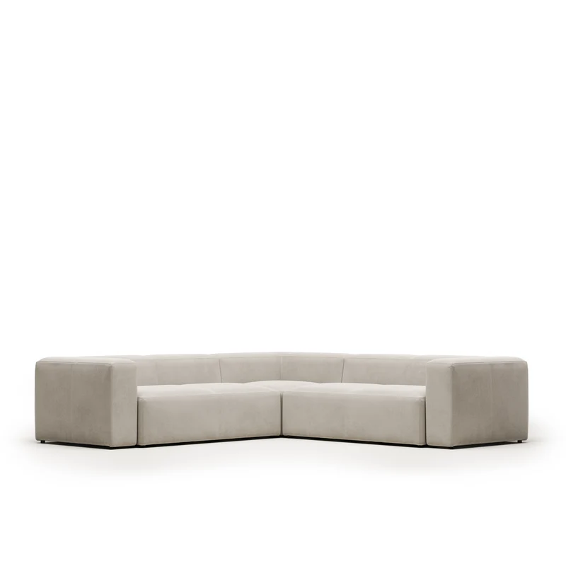 Blok Corner Sofa - Beige Chenille
