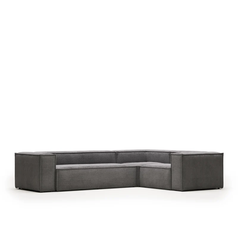 Blok 4-seater Corner Sofa - Dark Grey Corduroy
