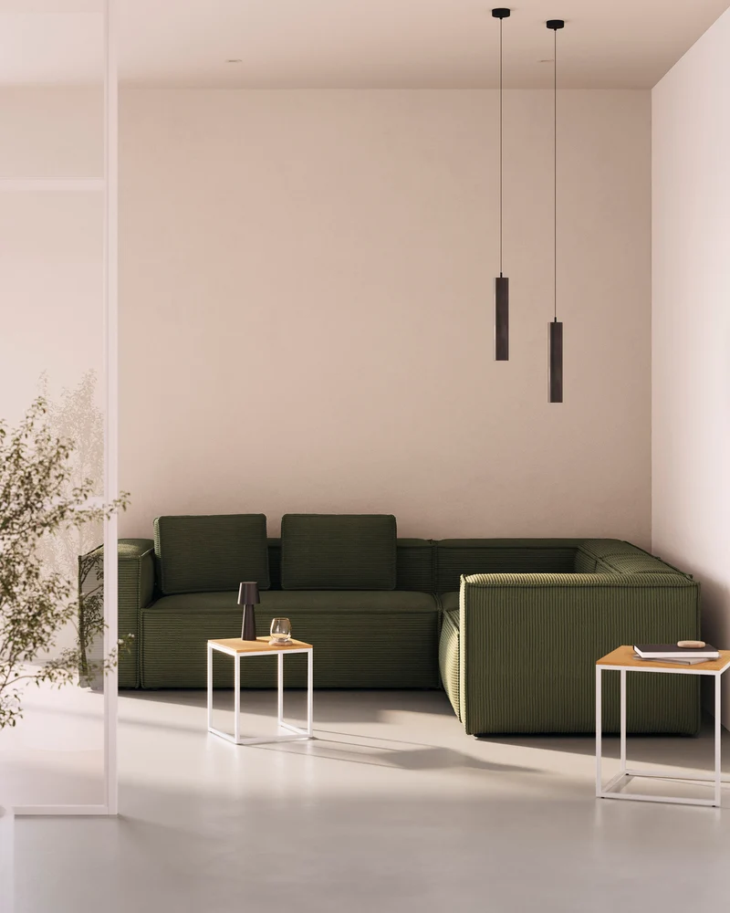 Blok 4-seater Corner Sofa - Dark Grey Corduroy
