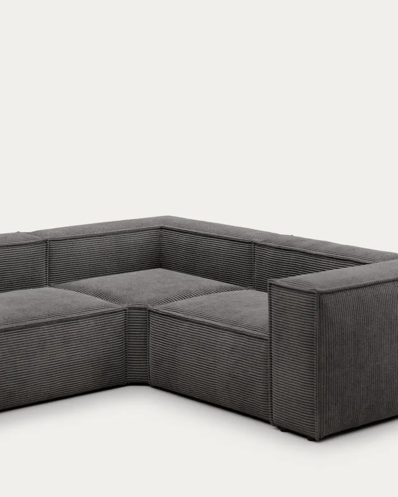 Blok 4-seater Corner Sofa - Dark Grey Corduroy