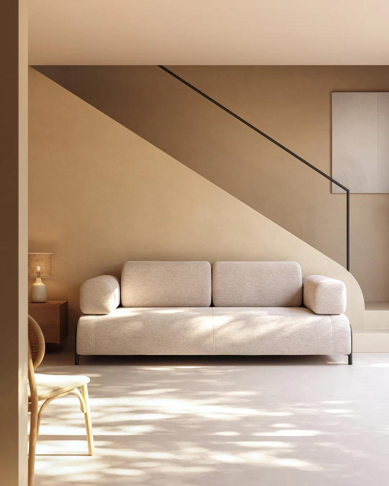 Compo 3-seater - Grey-beige