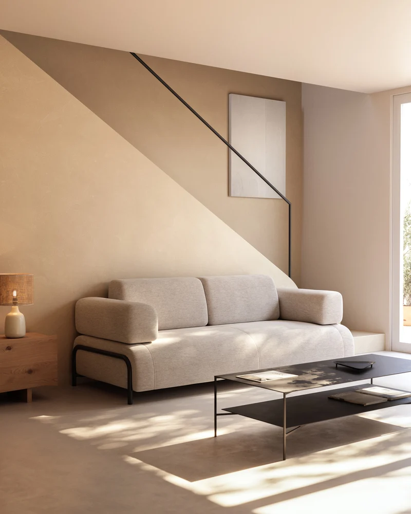 Compo 3-seater - Grey-beige