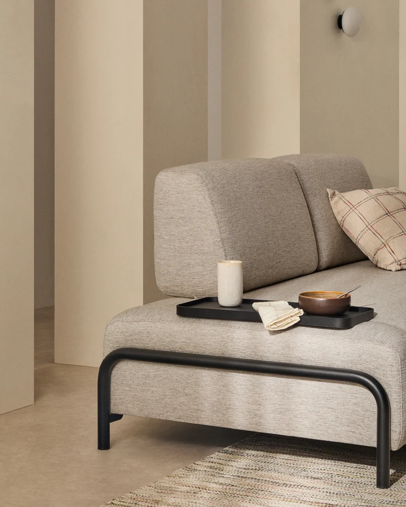 Compo 2-seater with Small Tray - Grey-Beige