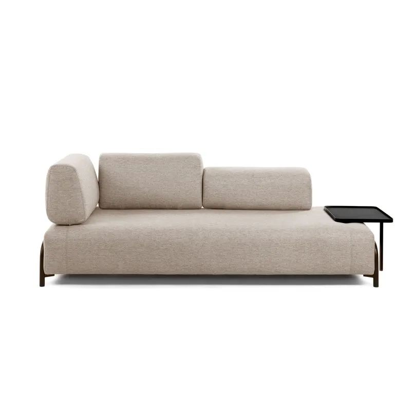 Compo 3-seater sofa with Large Tray - Beige-Grey