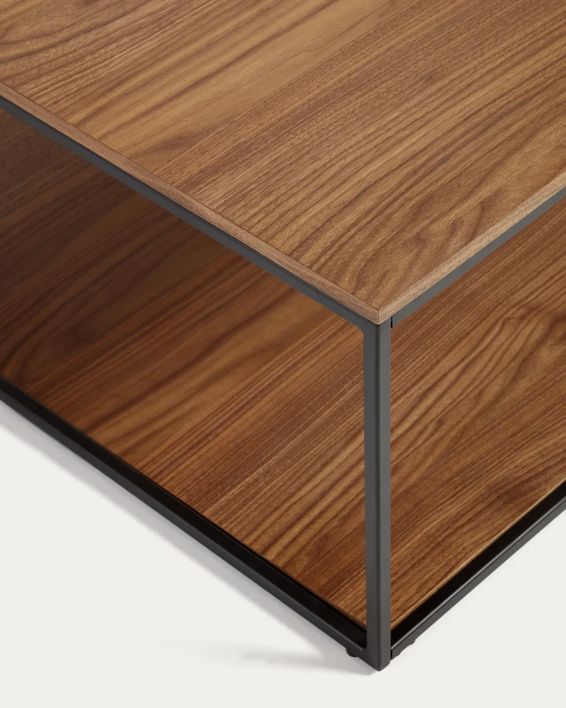 Yoana Square Coffee Table - Walnut & Black