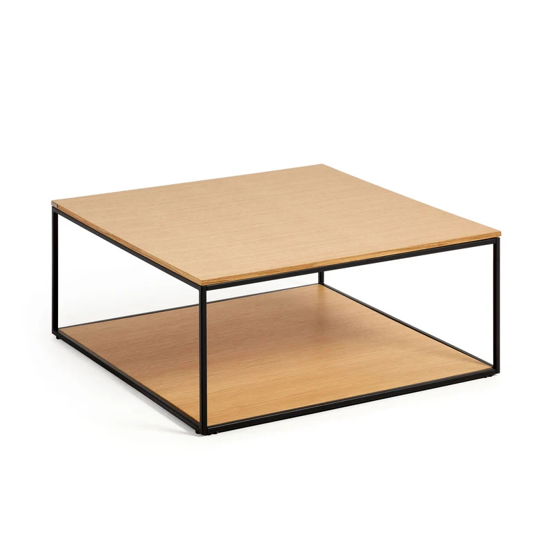 Yoana Square Coffee Table - Oak & Black