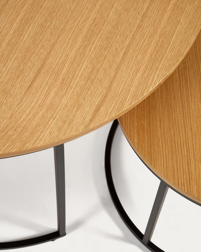Yoana Nesting Side Tables - Oak & Black