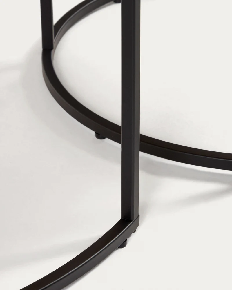 Yoana Nesting Side Tables - Oak & Black