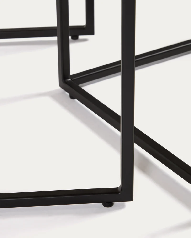 Yoana Nesting Side Tables - Walnut & Black