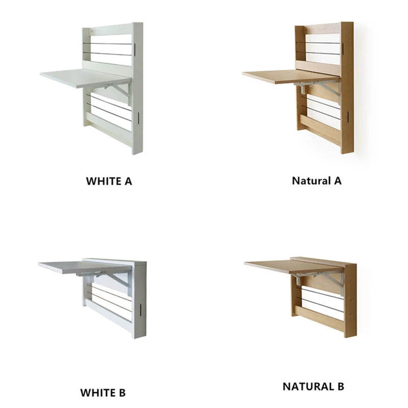 Bureau pliable mural avec étagère de rangement