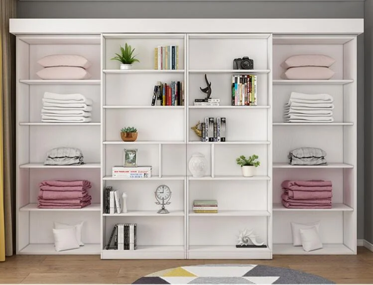 Lit escamotable avec étagère et armoire et bureau pliable