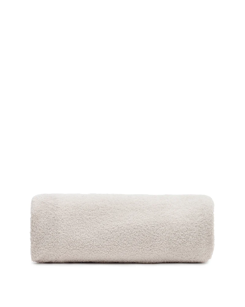 Kaeli footrest cover in ecru bouclé Ø 120 cm