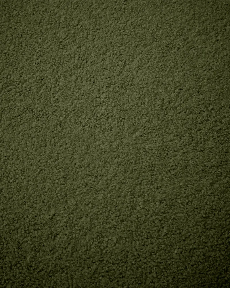 Kaeli footrest cover in green bouclé Ø 120 cm