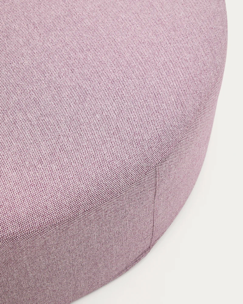 Kaeli purple footrest with removable cover Ø120cm