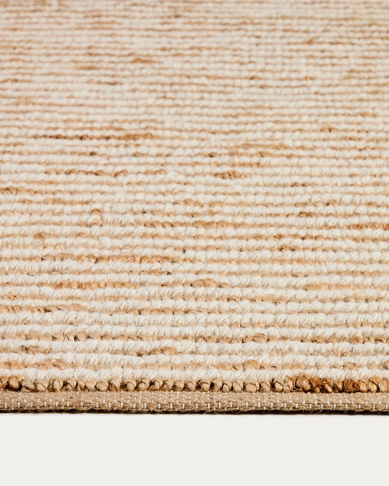Derule beige jute and wool rug 200 x 300cm