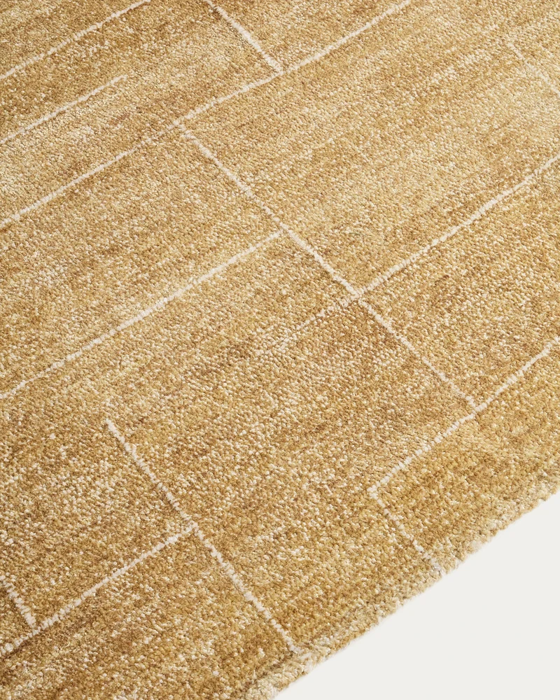 Eloda mustard wool and viscose rug 160 x 230cm