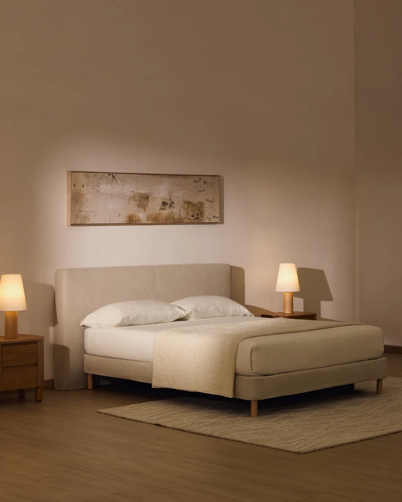 Blok ecru headboard with removable cover for bed up to 180cm