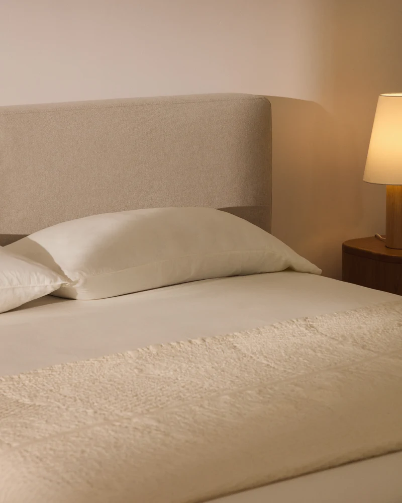 Blok ecru headboard with removable cover for bed up to 160cm