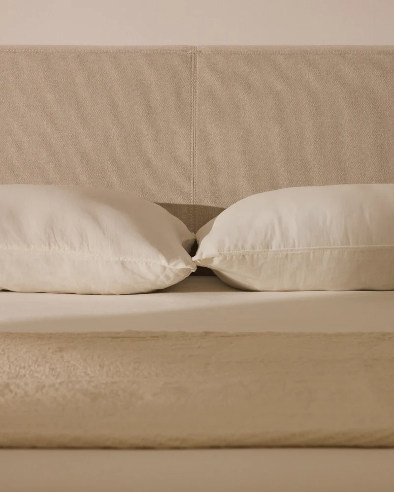 Blok ecru headboard with removable cover for bed up to 160cm