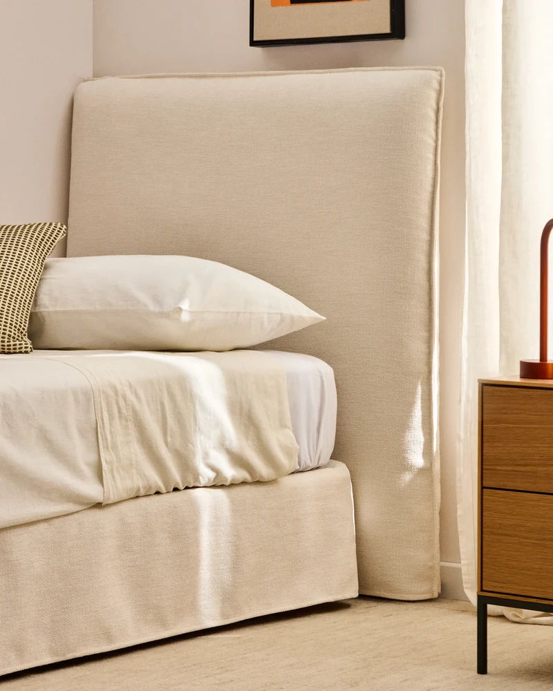 Jaira Headboard Cover - White Chenille