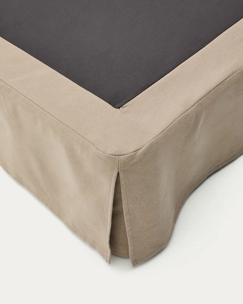 Jaira Bed Base Cover - Taupe Cotton & Linen