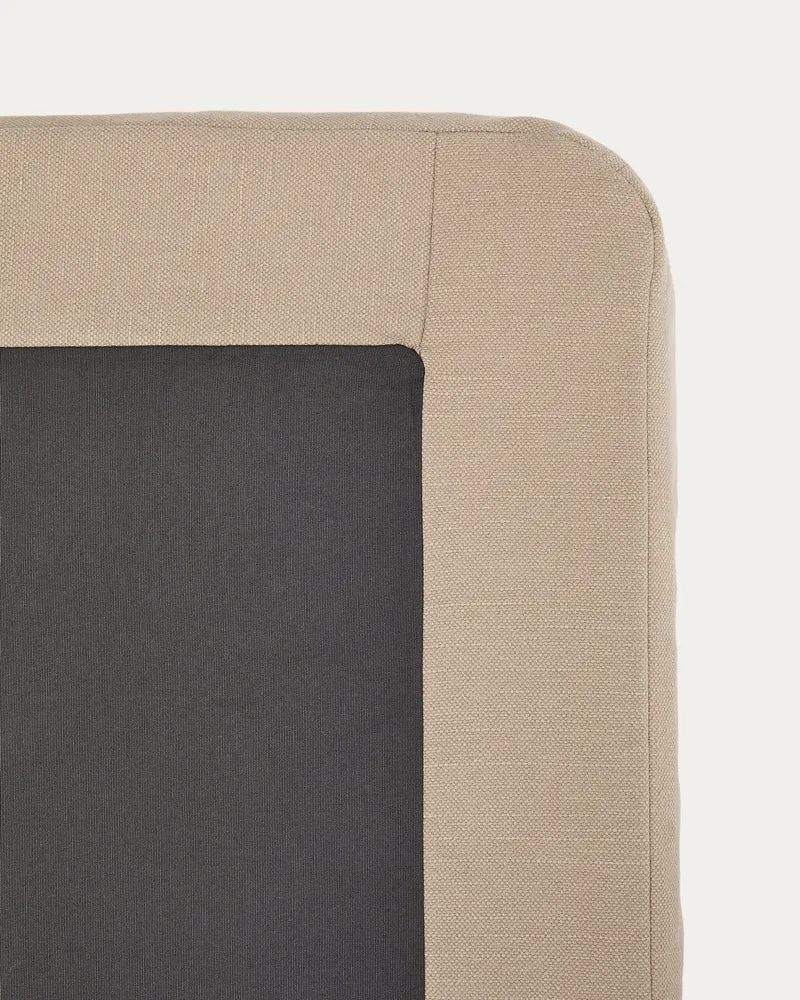 Jaira Bed Base Cover - Taupe Cotton & Linen