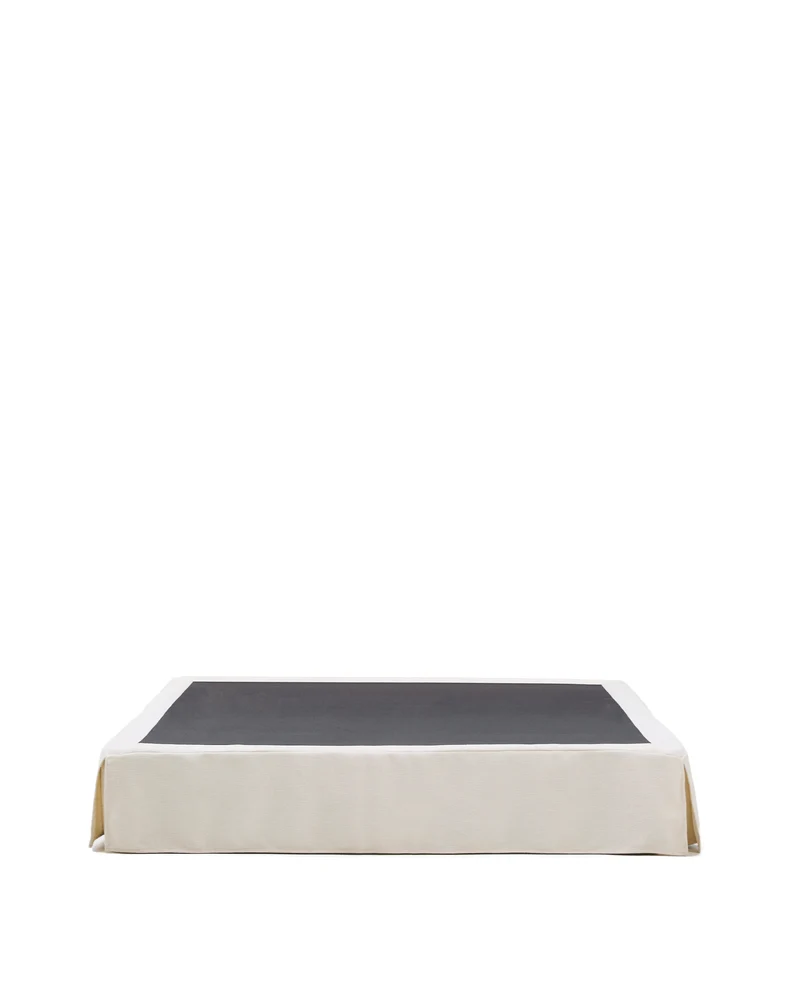 Jaira Bed Base with removable cover - White Chenille