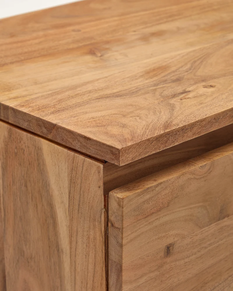 Uxue 4-door sideboard in solid acacia wood with bleached finish 200 x 88cm
