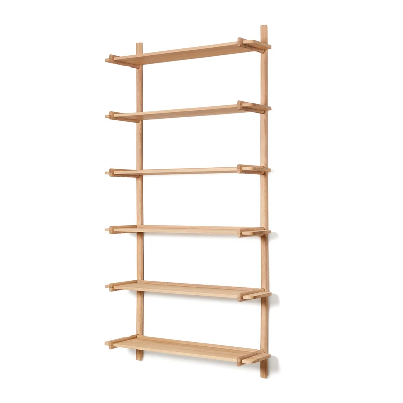 Sitra modular shelf, 6 solid oak wood shelves in a natural finish, 110 cm, FSC Mix Credit