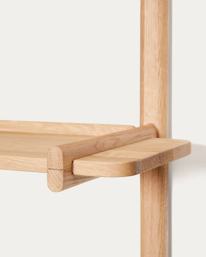 Sitra modular shelf, 6 solid oak wood shelves in a natural finish, 90 cm, FSC Mix Credit