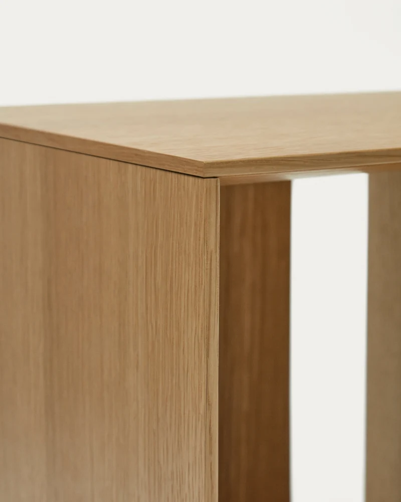 Litto set of 9 modular shelving units in oak wood veneer, 202 x 114 cm