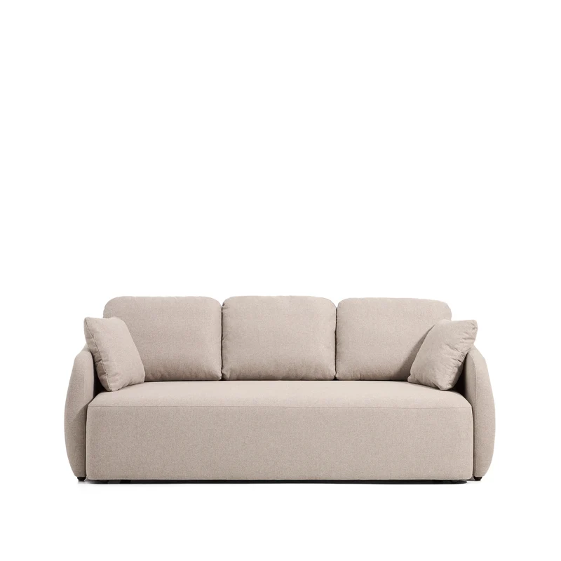 Laira 3-seater sofa bed in beige chenille 218cm FSC Mix Credit