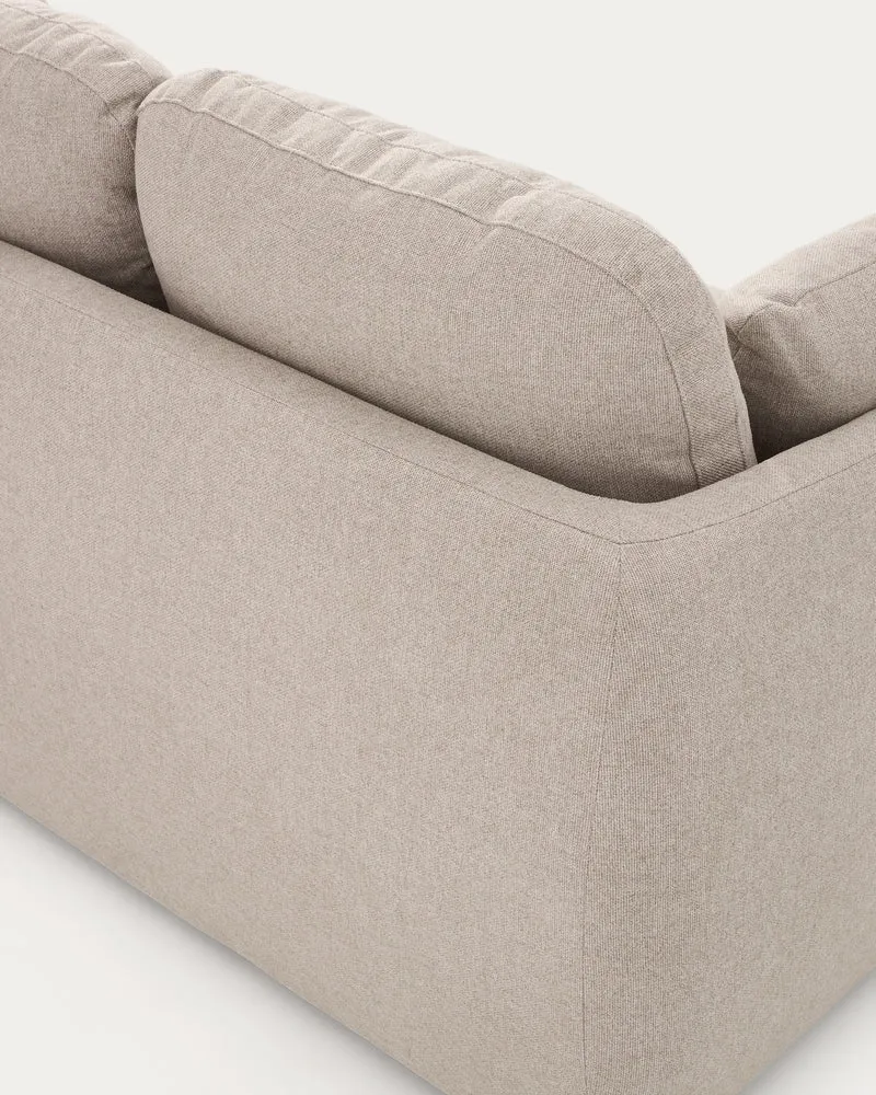 Laira 3-seater sofa bed in beige chenille 218cm FSC Mix Credit