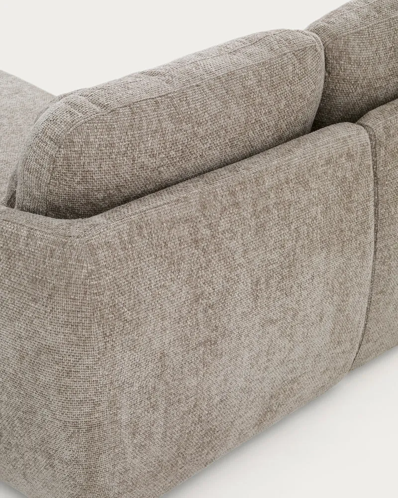 Laira 3-Seater Sofa Bed with Chaise Longue - Taupe Chenille
