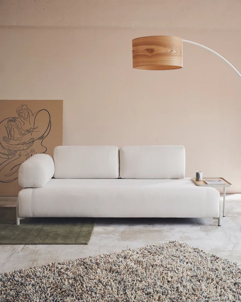 Compo Sofa Beige Chenille - Large Tray