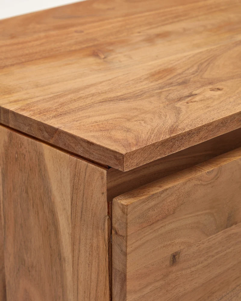 Uxue 3-door sideboard in solid acacia wood with bleached finish 150 x 88cm