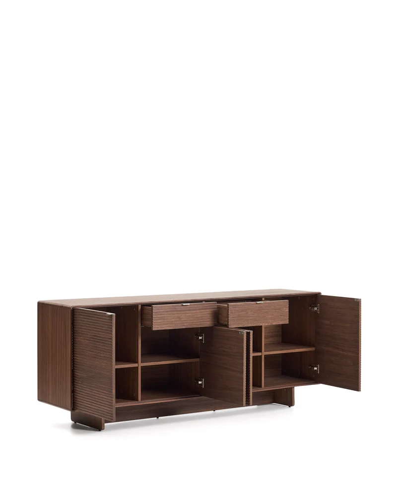 Norlen sideboard with 4 doors and 2 drawers in walnut veneer FSC Mix Credit 194,5 x 78cm